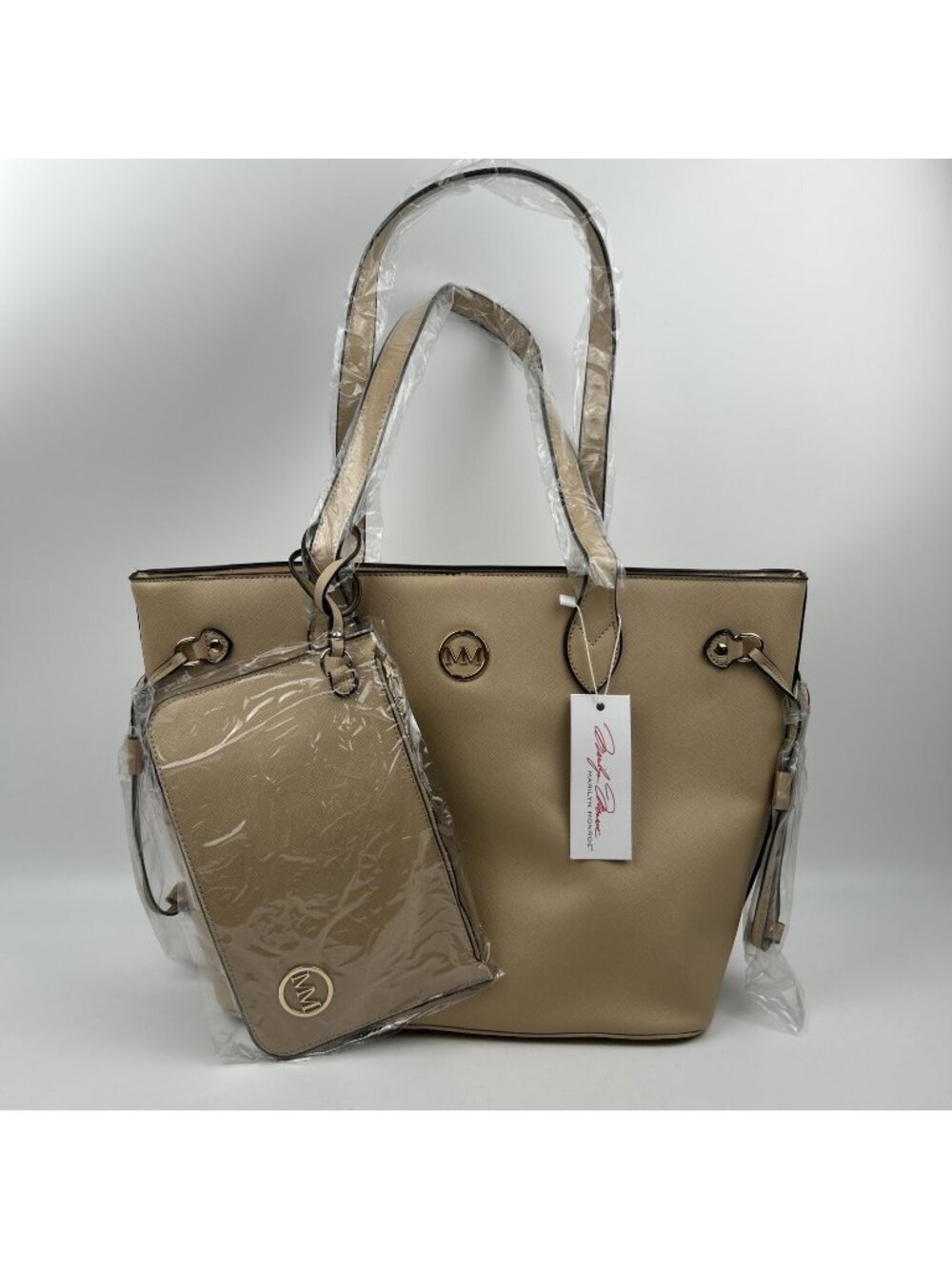 Marilyn Monroe new w/tags faux leather Large tote w/gold detail & red interior - Picture 1 of 15